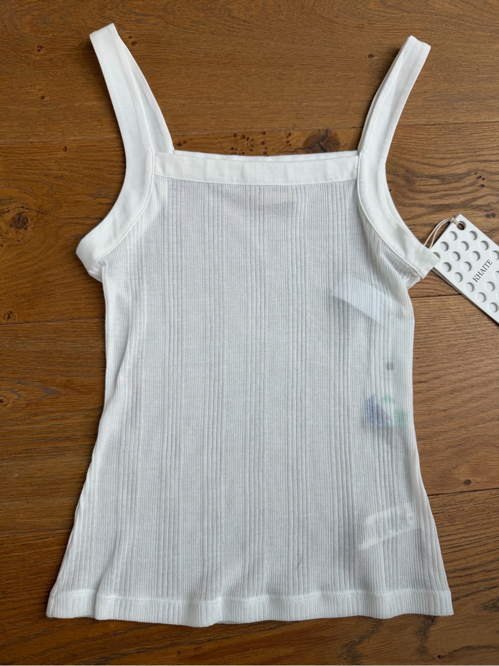 KHAITE Ivory Ribbed Square-Neck Tank - Picture 8 of 10